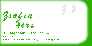 zsofia hirs business card